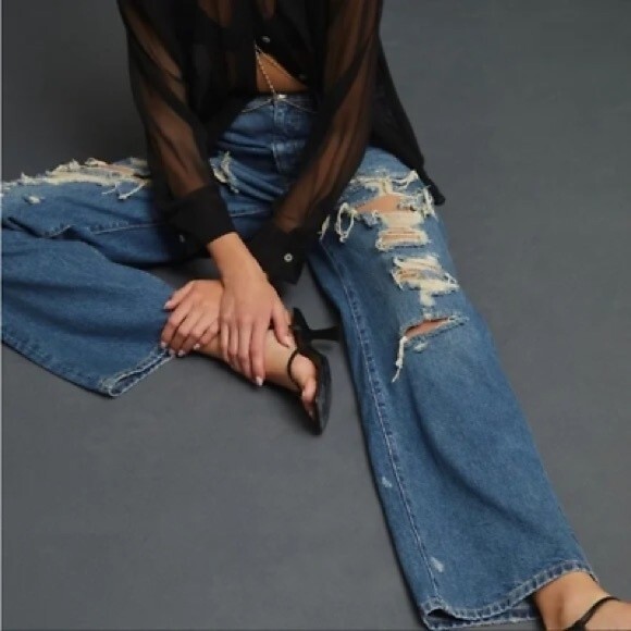 Anthropologie Pilcro The Joey High-Rise Straight Jeans Blair Wash Womens Size 27 - Picture 16 of 16